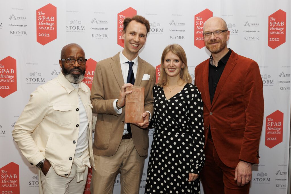 Architect Michal Saniewski at the SPAB Heritage Awards Ceremony, London, 2022