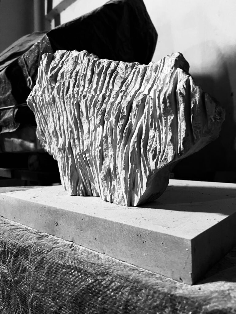 Bison, 2024, stone, sculpture, Michal Saniewski