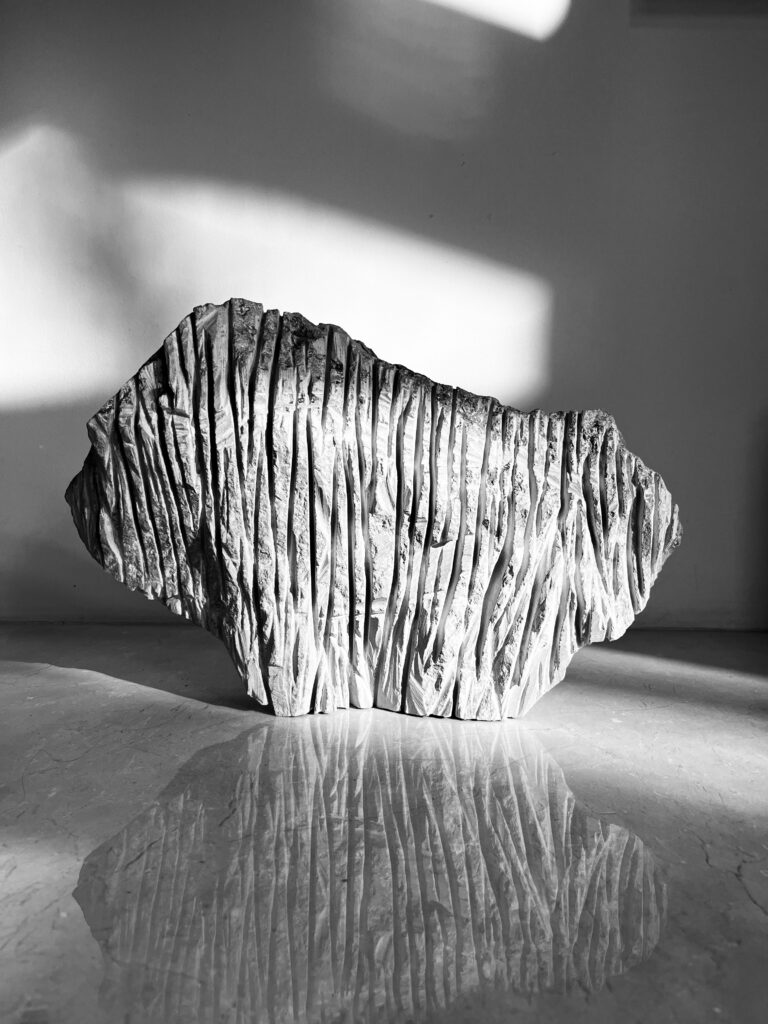 Bison, 2024, stone, sculpture, Michal Saniewski